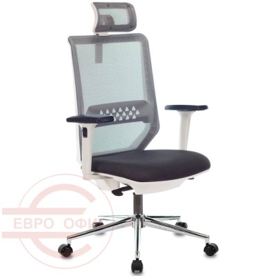 MC-W612N-H Кресло для руководителя  Бюрократ, обивка сетка / ткань (Серый 38-417)