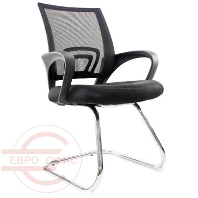 EP-696 CF Кресло для посетителя  EVERPROF, обивка сетка / ткань (Чёрный)
