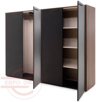 108 603 KR/BL Шкаф для бумаг + гардероб Profoffice MURANO (Кальяри / черный)