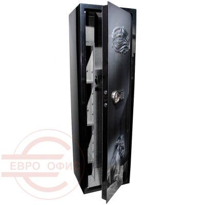 САФАРИ EL (лак со львом) Эксклюзивный сейф VALBERG, электронный кодовый (Темно-серый лак)