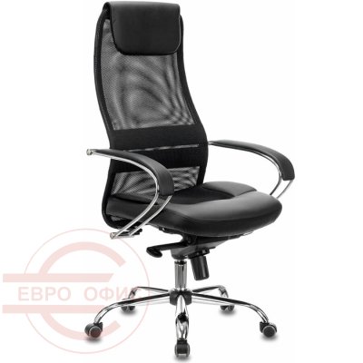 CH-609SL/BLACK Кресло для руководителя  Бюрократ, обивка сетка / ткань (Спинка сетка черная TW-01, сиденье черное TW-11)