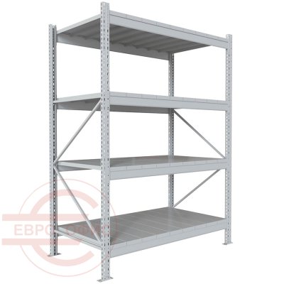 200x150x80 Металлический стеллаж MS PRO, 4 (Cерый полуматовый (RAL 7038))