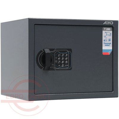 T-280 EL Мебельный сейф AIKO, электронный кодовый (Графит с эффектом молотковой эмали (RAL 7024))