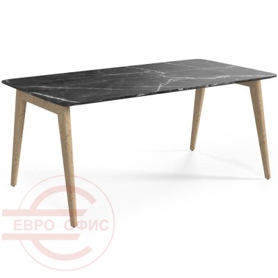 Rem-180 Стол письменный Мебель Стиль Remo (Мрамор черный/массив ясеня MS)