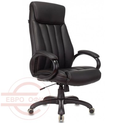 T-9922N Кресло для руководителя  Бюрократ, обивка экокожа (Чёрный)