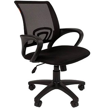 696 Кресло для персонала  Chairman, обивка сетка / ткань (Серая сетка, чёрная ткань (TW-04+TW-11))