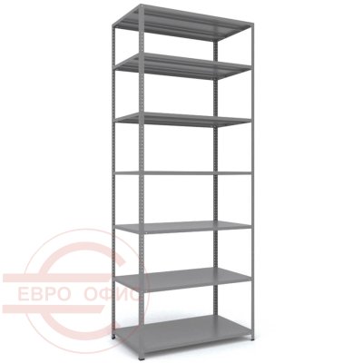 MS_255x100x60 Металлический стеллаж ПРОМЕТ, 7 (Cерый полуматовый (RAL 7038))