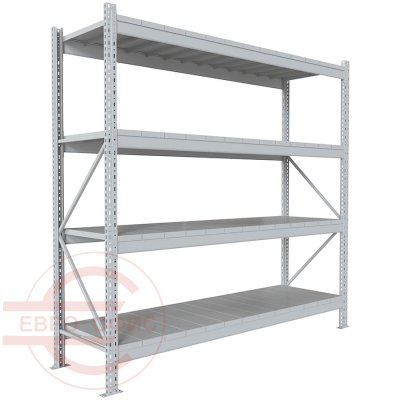 200x210x60 Металлический стеллаж MS PRO, 4 (Cерый полуматовый (RAL 7038))