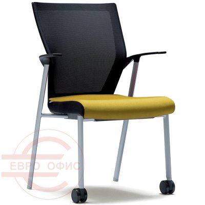 CHN4311AZ Кресло для посетителя T50 Fursys, обивка комбинированный (Горчичное (558В))