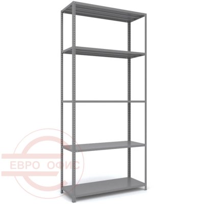 MS_220x100x40 Металлический стеллаж ПРОМЕТ, 5 (Cерый полуматовый (RAL 7038))