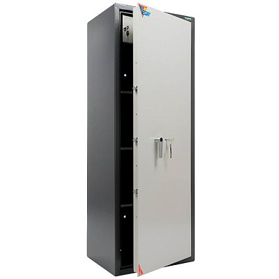 ASM 165T ГРАФИТ Мебельный сейф VALBERG, ключевой (Корпус — графит (RAL 7024), дверь — светло–серая (RAL 7038))