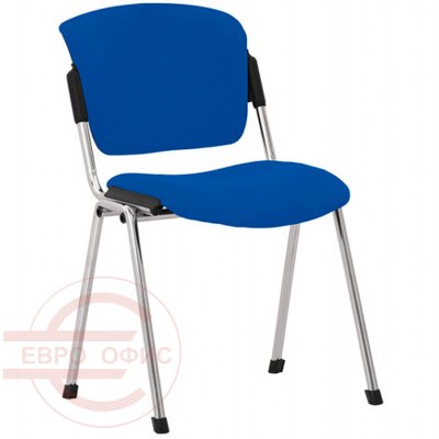 Эра Хром Стул для посетителя  Евро Офис, обивка ткань (Синий (С-6))