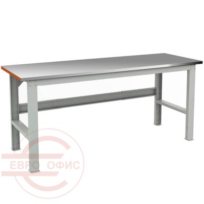 EXPERT (№221) WTS200.F2/F2.000 Верстак ПРОМЕТ (Корпус серый полуматовый (RAL 7038), лицевая панель ящиков и дверцы тумбы — синий (RAL 5002))