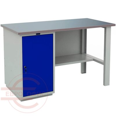 PROFI (№400) WT140.WD1/F1.000 Верстак ПРОМЕТ (Корпус (RAL 7038), дверь ящика (RAL 5002).)