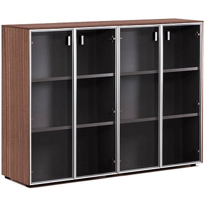 109 723 Шкаф-витрина H.120, 4 дв Profoffice Enzo (Эвкалипт / хром)