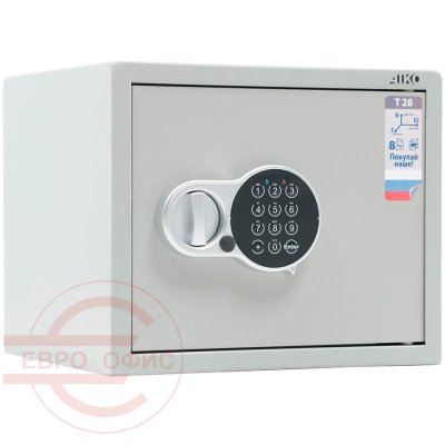 T-28 EL Мебельный сейф AIKO, электронный кодовый (Серый с эффектом молотковой эмали (RAL 7038))