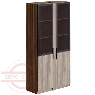 TS-40+TS-7.1(х2)+TS-08.1(х2) Шкаф комбинированный со стеклянными дверьми Мебель Стиль Time.S (Палдао MS)