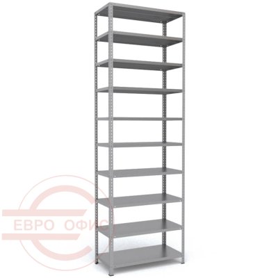 300x100x50 Металлический стеллаж MS HARD, 10 (Cерый полуматовый (RAL 7038))