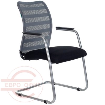 CH-599AV Кресло для посетителя  Бюрократ, обивка сетка / ткань (Серый TW-32K03 / Черный TW-11)
