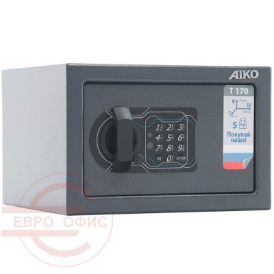 T-170 EL Мебельный сейф AIKO, электронный кодовый (Графит с эффектом молотковой эмали (RAL 7024))