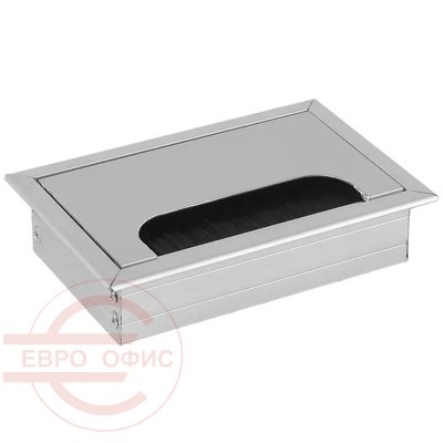 Luke 80х160 (пластик) Люк для кабелей Евро Офис  (Серебристый) Luke 80х160 (пластик) Люк для кабелей Евро Офис  (Серебристый)