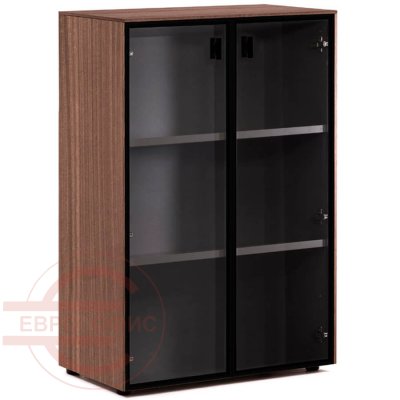 109 712 Шкаф-витрина H.120 Profoffice Enzo (Эвкалипт / черный)