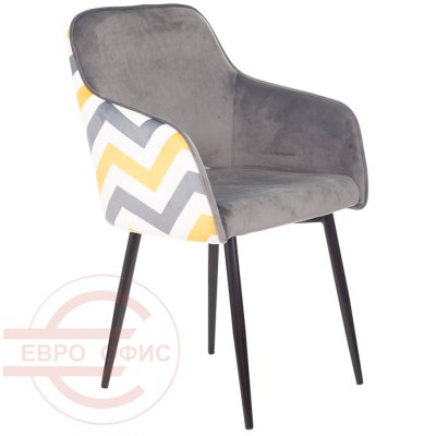 CH-380F Стул для посетителя  Бюрократ, обивка ткань (Серая жемчужина Italia 26 зигзаг)