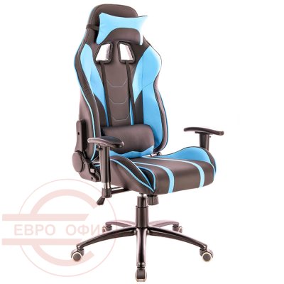LOTUS S16 Геймерское кресло  EVERPROF, обивка экокожа (Черный / вставки голубые)