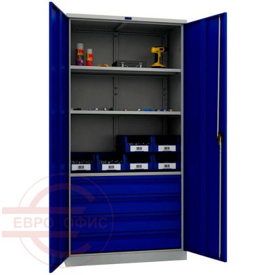 ТС 1995-003040 Шкаф инструментальный лёгкий ТС ПРОМЕТ (Корпус (RAL 7038), дверь ящика (RAL 5002).)