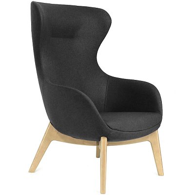 ELEGANCE Wood Кресло для посетителя  Profoffice, обивка ткань (Чёрный)
