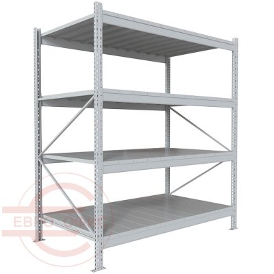 200x180x100 Металлический стеллаж MS PRO, 4 (Cерый полуматовый (RAL 7038))