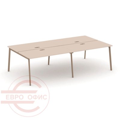 ES.D.RS-4.3-LP Рабочая станция на 4 места RIVA Estetica (Капучино/Металл Латте)