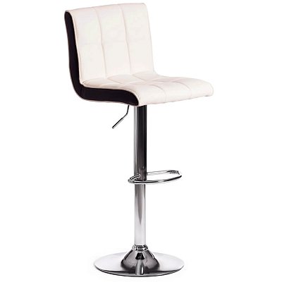 Барбер/Barber (мод.KY711D) Стул барный  TetChair, обивка экокожа (Белый / черный)
