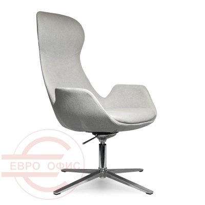 VIP055 Кресло лаунж  Евро Офис, обивка ткань (Светло-серый)
