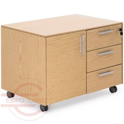 101 502 09 Тумба подкатная Profoffice Exe (Дуб светлый/Хром)