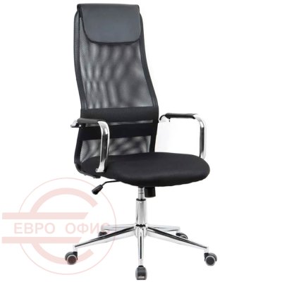 ЭРГО (SD2030) Кресло для руководителя  Евро Офис, обивка сетка / ткань (Чёрный)