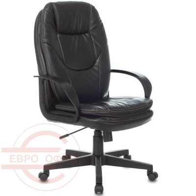 CH-868LT Кресло для руководителя  Бюрократ, обивка экокожа (Чёрный)