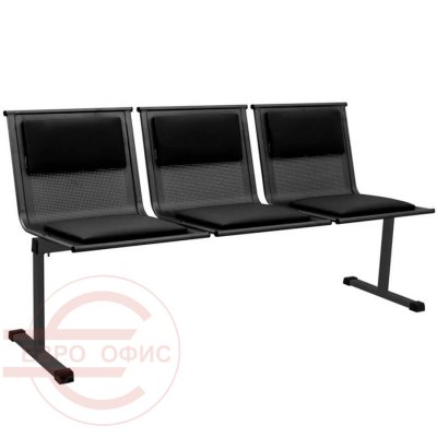 СТАЙЛ+ СМ 88/4-03 Многоместная секция  COMFORUM, обивка экокожа (Черный К01)