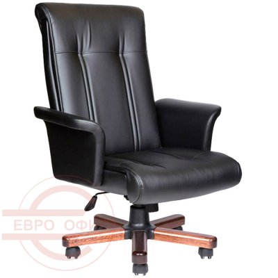 PARIS A VIP Кресло для руководителя VIP Мирэй Групп, обивка кожа (Черный (темный орех))