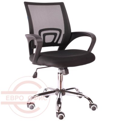 EP-696 Кресло для персонала  EVERPROF, обивка сетка / ткань (Сетка чёрная, ткань чёрная)