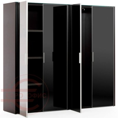 LIB4 Шкаф для бумаг + гардероб, 4 дв Profoffice Gala (Черный)