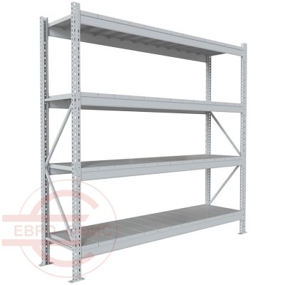 200x210x50 Металлический стеллаж MS PRO, 4 (Cерый полуматовый (RAL 7038))