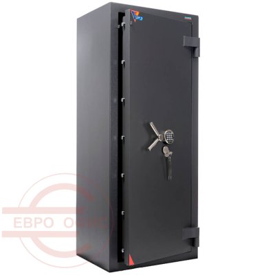 РУБЕЖ 1668 EL Взломостойкий сейф VALBERG, электронный кодовый + ключевой (Графит структурированный)