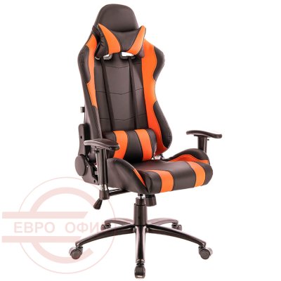 LOTUS S2 Геймерское кресло  EVERPROF, обивка экокожа (Черный / вставки оранжевые)