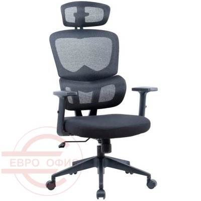 СОРРЕНТО (SD1003) Кресло для руководителя  Евро Офис, обивка сетка / ткань (Чёрный)