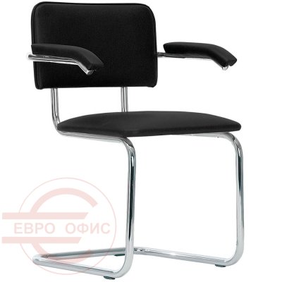Sylwia Arm Стул для посетителя  Евро Офис, обивка экокожа (Чёрный)