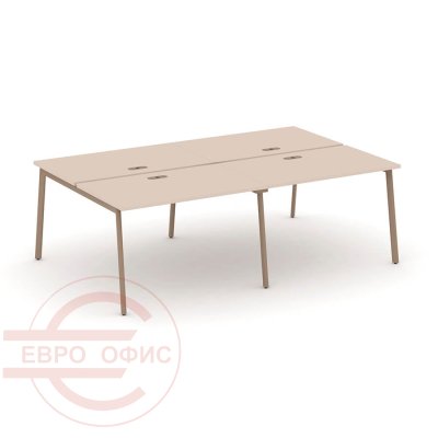 ES.D.RS-4.2-LP Рабочая станция на 4 места RIVA Estetica (Капучино/Металл Латте)