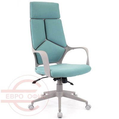 TRIO Grey TM Кресло для руководителя  EVERPROF, обивка ткань (Бирюзовый)