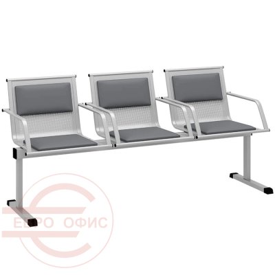 ФОРУМ+ СМ 88/5-03 Многоместная секция  COMFORUM, обивка экокожа (Cерый (K-28))