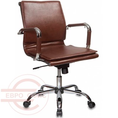 CH-993-LOW Кресло для персонала  Бюрократ, обивка экокожа (Коричневый)